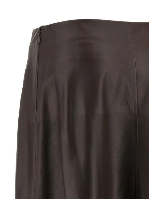 The Row Hedora flared leather midi skirt - Brown - zdjęcie produktu nr 2