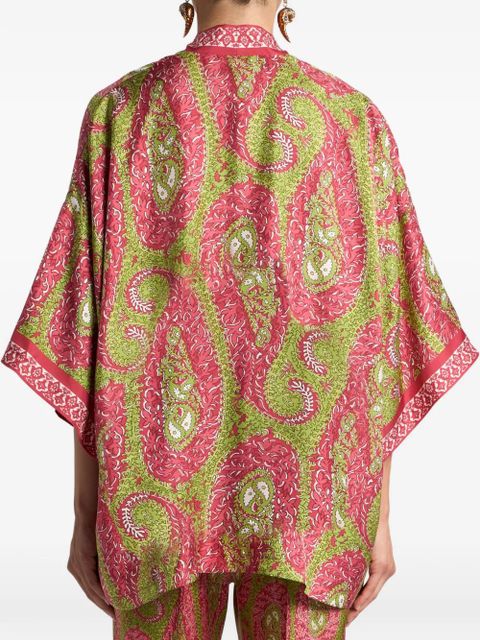 ETRO paisley foliage silk twill jacket - Pink