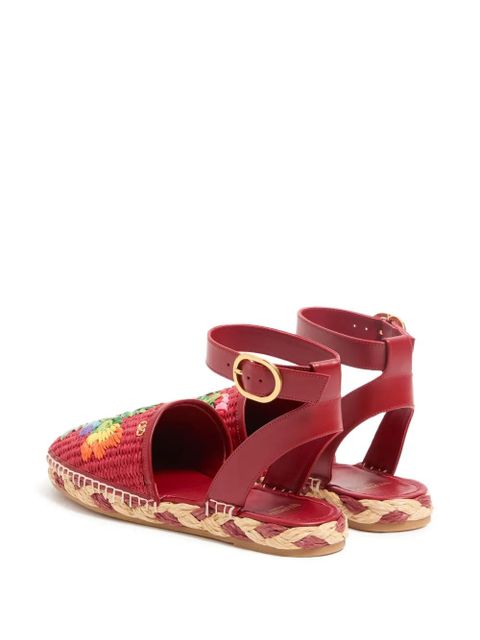 Valentino Garavani Bribri floral-embroidery espadrilles - Red