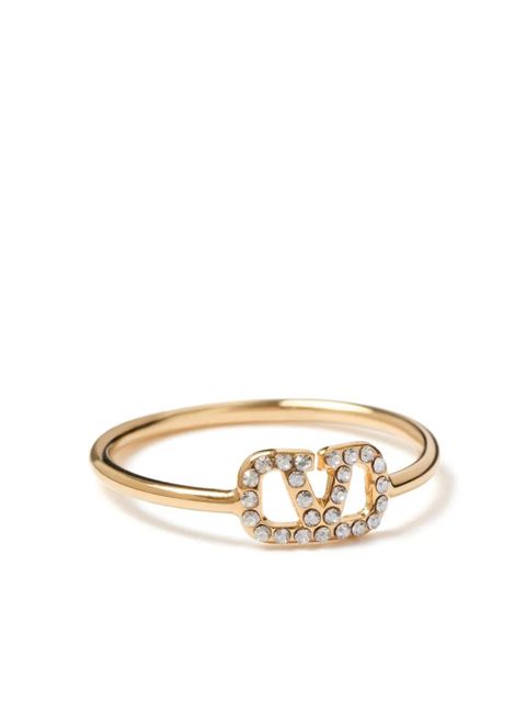 Valentino Garavani VLogo Signature crystal ring - Gold - zdjęcie produktu nr 2