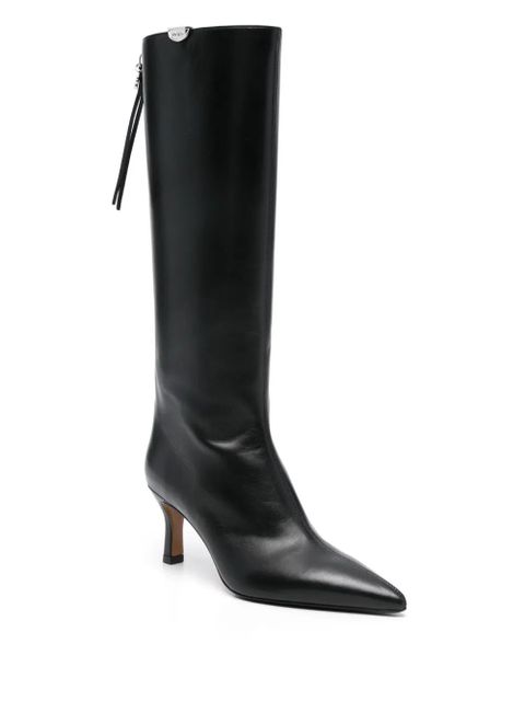 Maje 75mm leather boots - Black