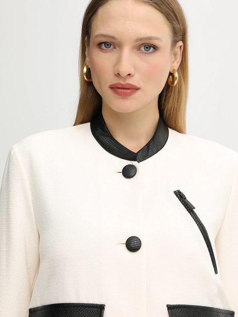 Armani Exchange marynarka kolor beżowy jednorzędowa wzorzysta XW001697 AF16209