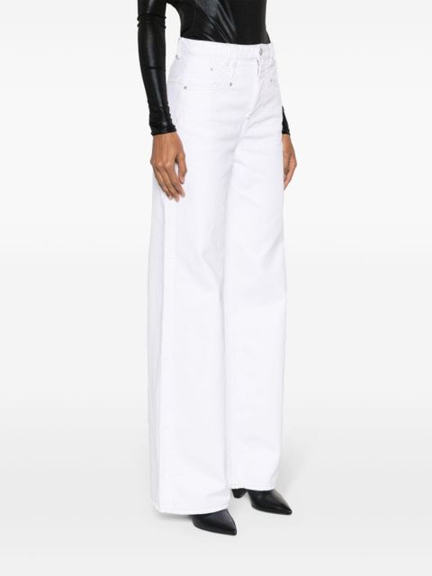 ISABEL MARANT Lemony high-rise wide-leg jeans - White