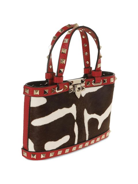 Valentino Garavani Rockstud animal-print clutch bag - Black