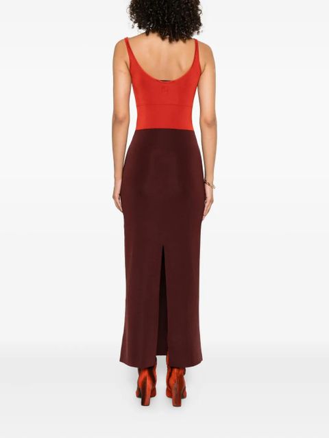 FENDI two-tone midi dress - Red
