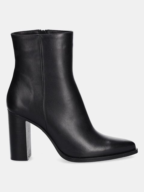 Answear.LAB botki skórzane kolor czarny na słupku