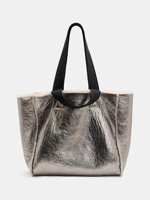 AllSaints torebka skórzana dwustronna IZZY SHEARLING - zdjęcie produktu nr 1