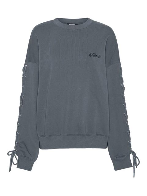 ROTATE BIRGER CHRISTENSEN lacing crew-neck sweater - Grey - zdjęcie produktu nr 1