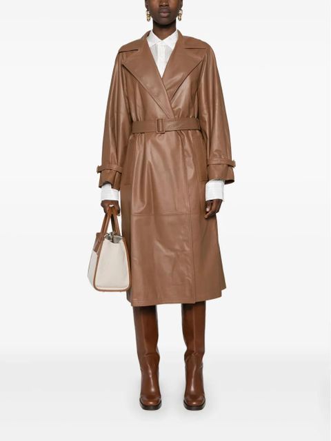 Max Mara Ande leather trench coat - Brown
