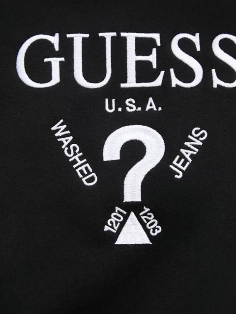 Guess bluza ROBERTA damska kolor czarny z aplikacją V5RQ12 KC3D2