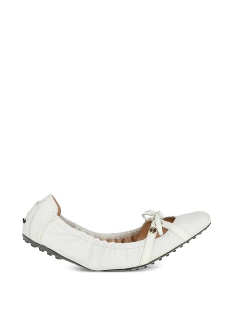 Tod's bow-detail leather ballet flats - White - zdjęcie produktu nr 1