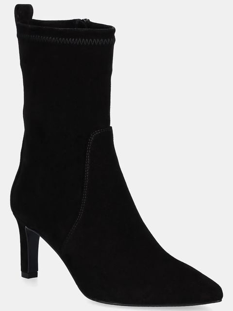 Answear.LAB botki zamszowe kolor czarny na słupku