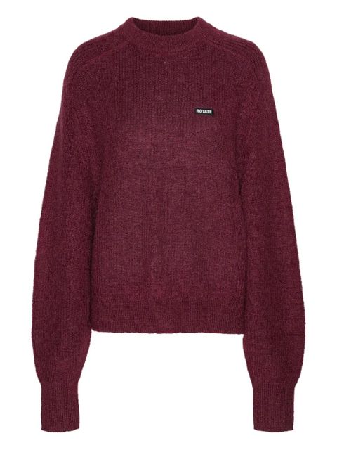 ROTATE BIRGER CHRISTENSEN logo-patch balloon-sleeve knitwear - Red - zdjęcie produktu nr 1