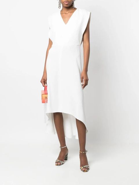 Yves Salomon sleeveless V-neck midi dress - White - zdjęcie produktu nr 2