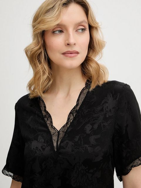 ZADIG&VOLTAIRE sukienka jedwabna kolor czarny mini prosta WWDR02588