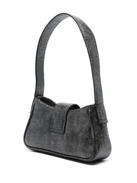 MISBHV cracked-effect leather shoulder bag - Grey