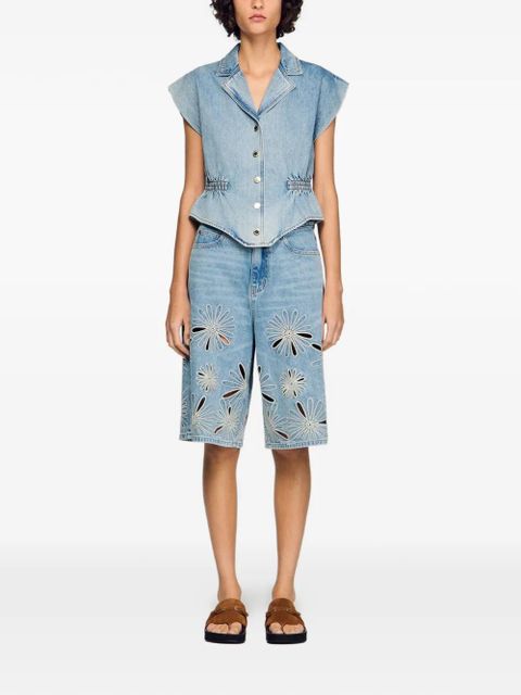 SANDRO button-up denim top - Blue - zdjęcie produktu nr 2