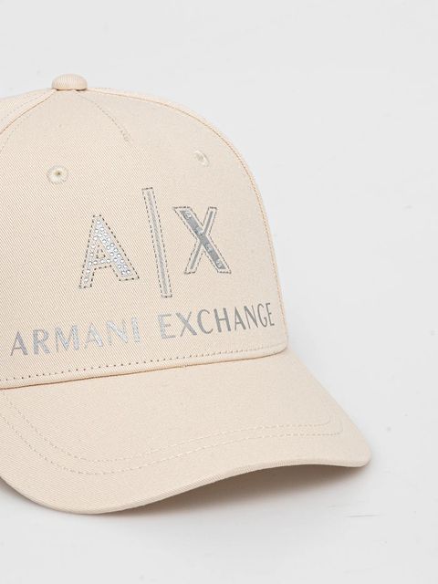 Armani Exchange czapka z daszkiem bawełniana