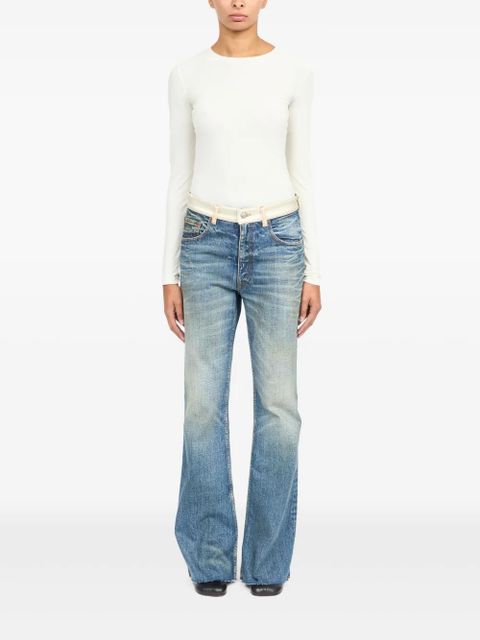 MM6 Maison Margiela numbers-motif bodysuit - White