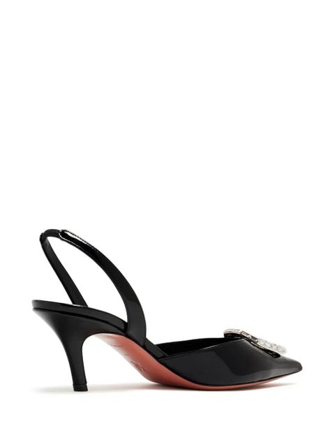 Amina Muaddi Camelia 60mm crystal-buckle pumps - Black - zdjęcie produktu nr 2