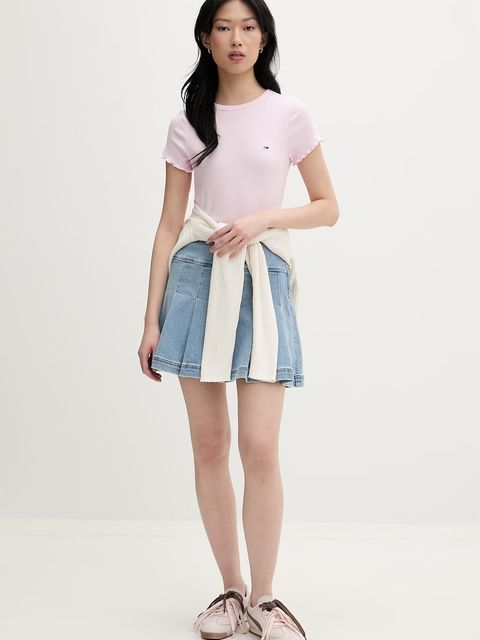 Tommy Jeans T-shirt damski bawełniany z elastanem - zdjęcie produktu nr 1