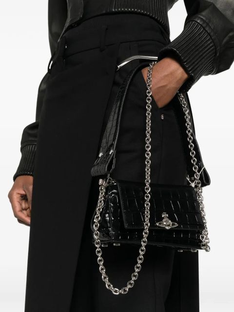 Vivienne Westwood small Hazel Orb-detail shoulder bag - Black - zdjęcie produktu nr 2