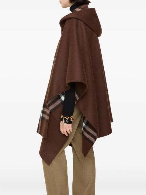 Burberry hooded checked cape - Brown - zdjęcie produktu nr 2