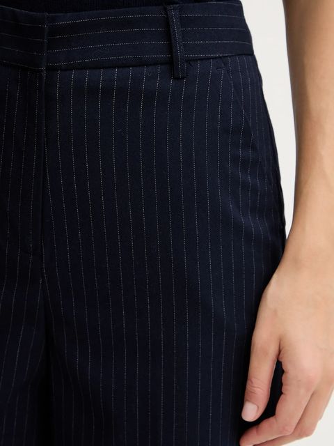 United Colors of Benetton spodnie damskie kolor granatowy proste high waist 4X8MDF07F