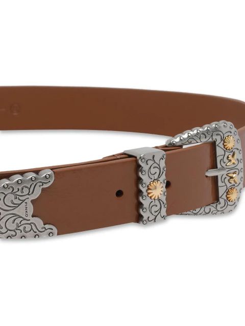 PINKO metallic-buckle leather belt - Brown - zdjęcie produktu nr 2