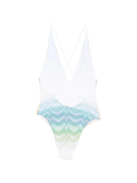 Missoni v-neck chevron swimsuit - White - zdjęcie produktu nr 2