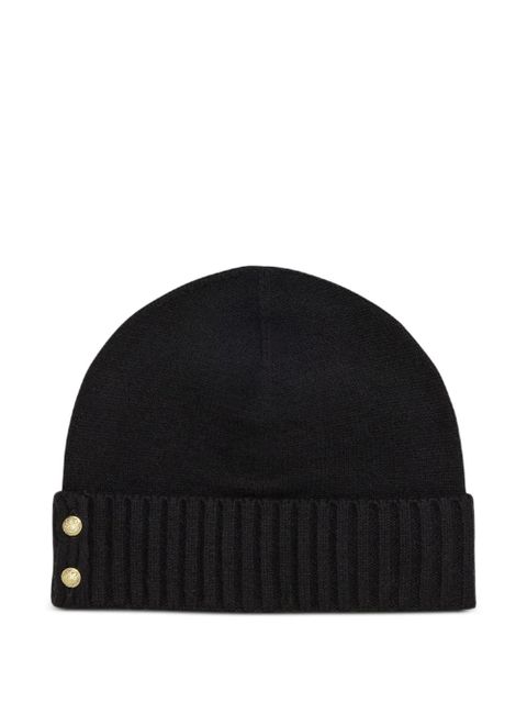 Lauren Ralph Lauren ribbed button beanie hat - Black - zdjęcie produktu nr 1