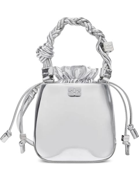 GANNI mini Bou twisted-handle bucket bag - Silver - zdjęcie produktu nr 1