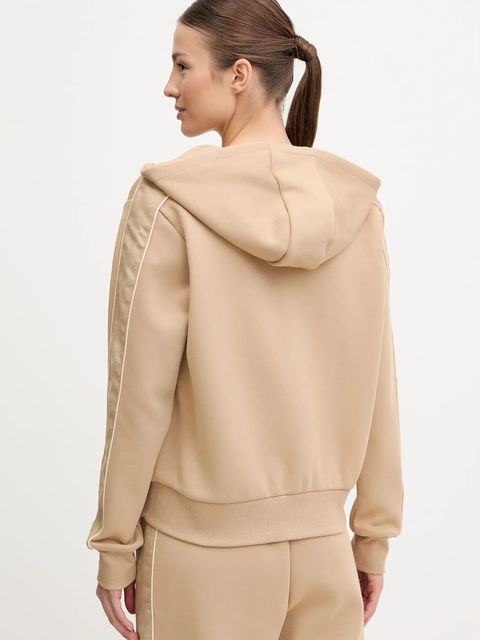 Guess bluza MARYELLA damska kolor beżowy z kapturem gładka V5YQ00 KB3P2