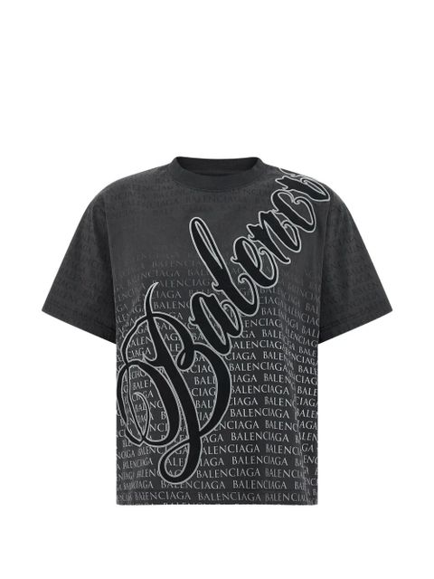 Balenciaga Cursive graphic-print t-shirt - Grey - zdjęcie produktu nr 1
