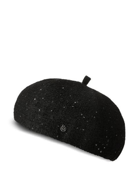 Maison Michel sequin-embellished hat - Black - zdjęcie produktu nr 1