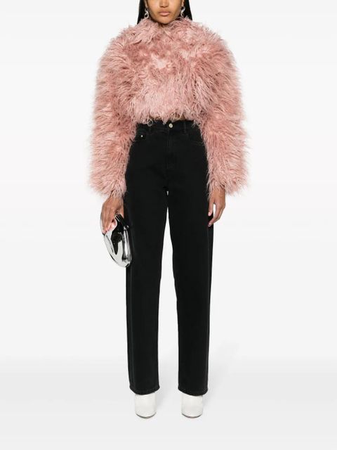 Cult Gaia Adda cropped faux-fur jacket - Pink - zdjęcie produktu nr 2