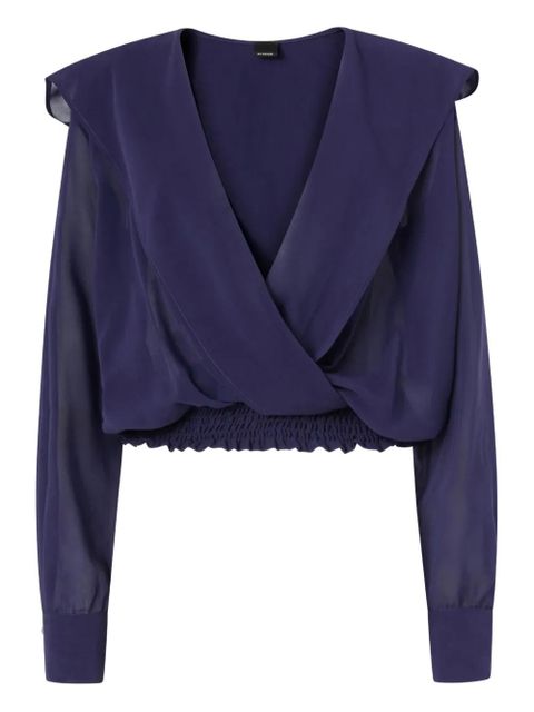 PINKO V-neck shirred top - Blue - zdjęcie produktu nr 1