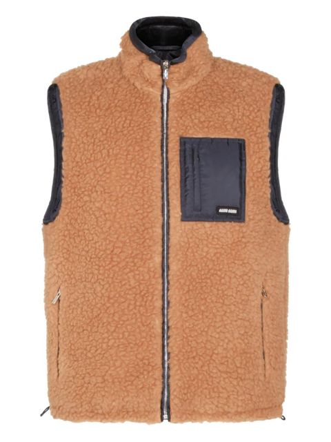 Miu Miu Teddy zip pocket gilet coat - Brown - zdjęcie produktu nr 1