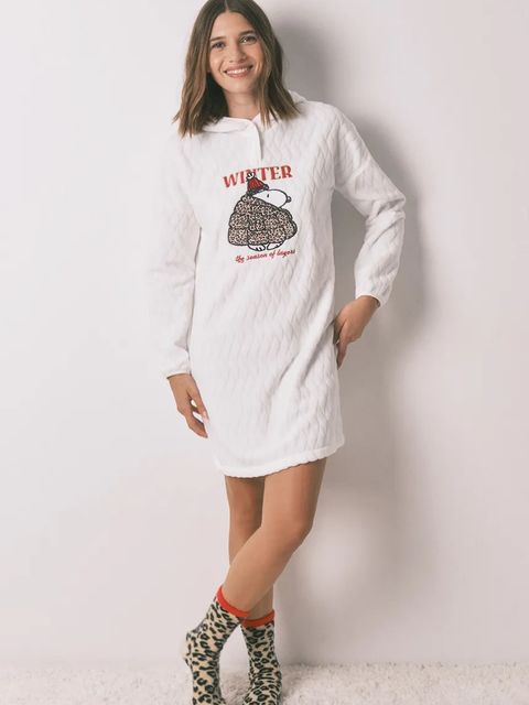 women'secret bluza piżamowa SNOOPY damska kolor beżowy 4442119 - zdjęcie produktu nr 1