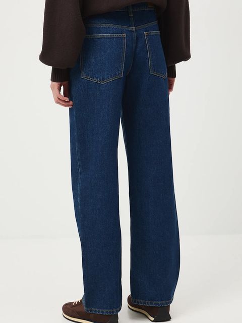 Medicine jeansy bawełniane damskie kolor granatowy