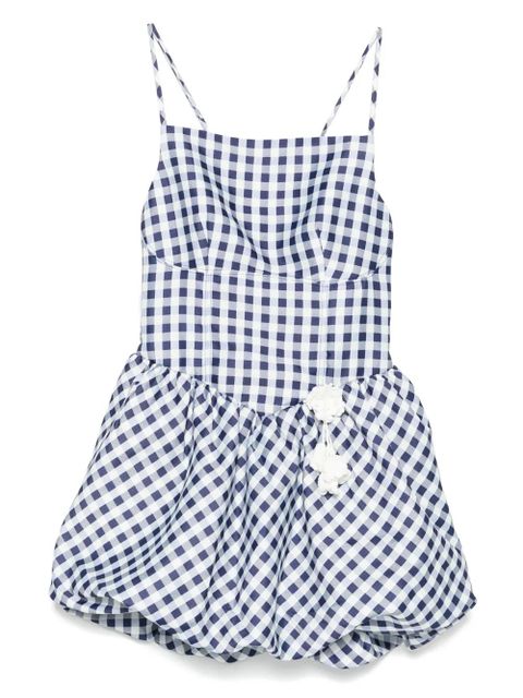 Self-Portrait gingham-pattern sleeveless mini dress - Blue - zdjęcie produktu nr 1