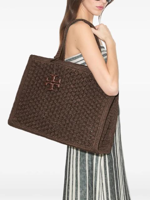 Tory Burch large Ella hand-crocheted popcorn tote bag - Brown - zdjęcie produktu nr 2