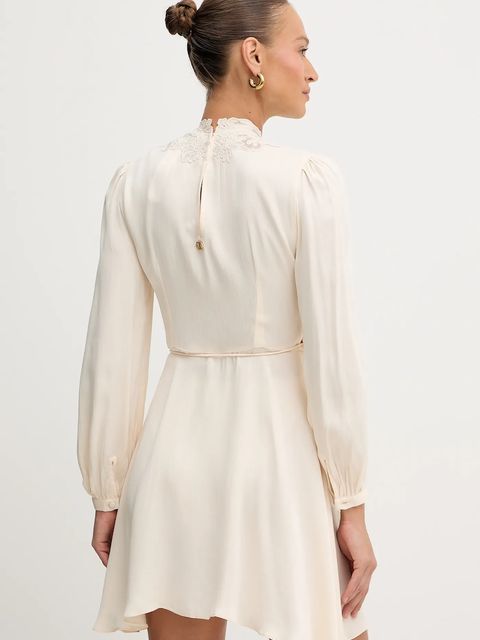 Twinset sukienka kolor beżowy mini rozkloszowana 252TT2245