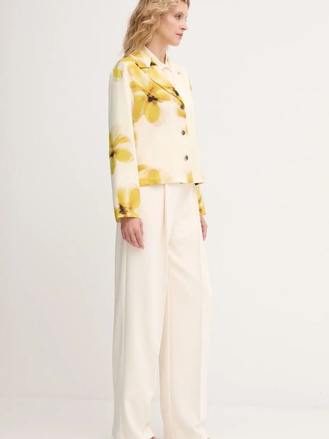 MAX&Co. marynarka kolor żółty jednorzędowa wzorzysta 2526046051200