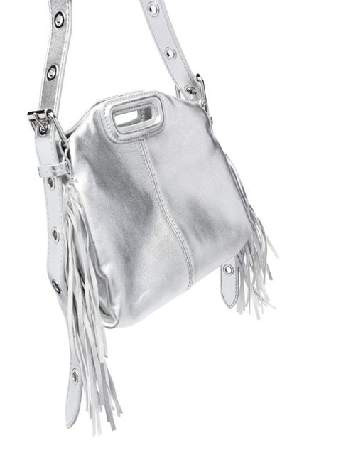 Maje Miss M metallic-effect leather mini bag - Silver - zdjęcie produktu nr 2