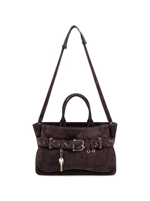 Osoi eyelet belted tote - Brown