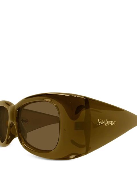 Saint Laurent Eyewear rectangle-frame sunglasses - Brown