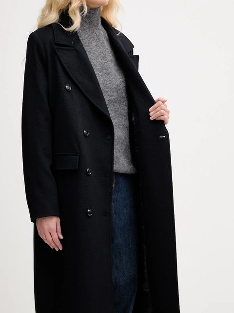 Blugirl Blumarine płaszcz z dodatkiem wełny kolor granatowy RF5242.T221A