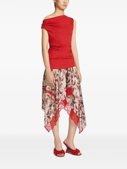 DRIES VAN NOTEN off-shoulder top - Red