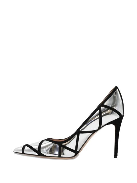 Gianvito Rossi point-toe metallic heeled pumps - Silver